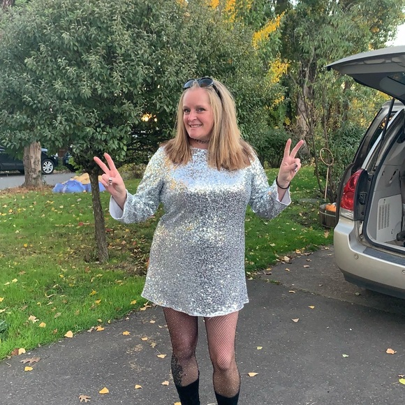 Silver Sequin Dress - Picture 1 of 9